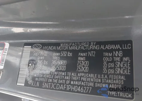 2023 Hyundai Santa Cruz Night from USA, damaged, VIN 5NTJCDAF1PH046277